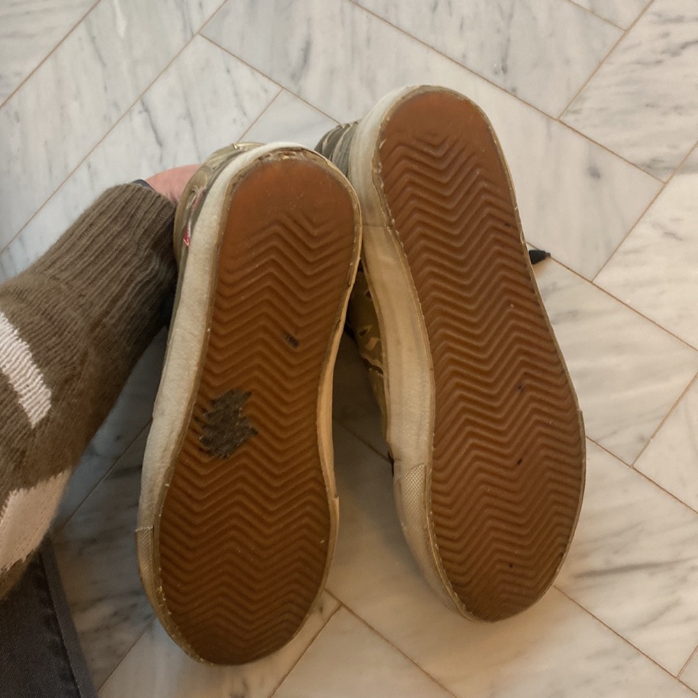 Golden Goose High-Top Sneakers in Black, Tan & Red - Picture 10 of 12